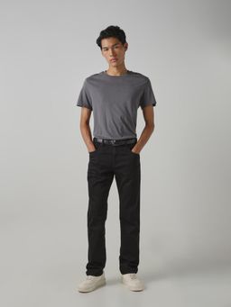Mufti - Men Black Cotton Blend Solid Jeans