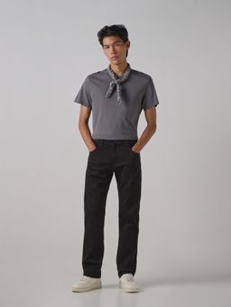 Mufti - Men Black Cotton Blend Solid Jeans