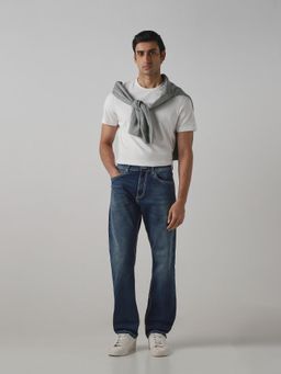 Mufti - Men Indigo Cotton Blend Solid Jeans