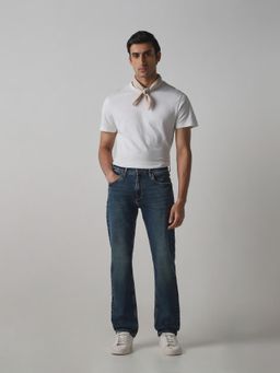 Mufti - Men Indigo Cotton Blend Solid Jeans