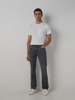 Mufti - Men Charcoal Cotton Blend Solid Jeans