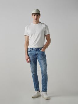 Mufti - Men Blue Cotton Blend Solid Jeans