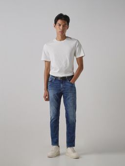Mufti - Men Indigo Cotton Blend Solid Jeans