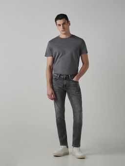 Mufti - Men Grey Cotton Blend Solid Jeans