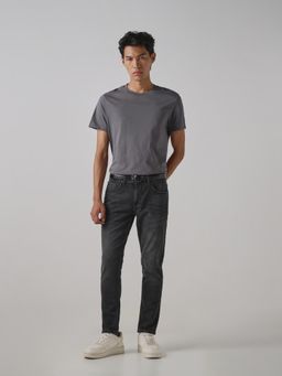 Mufti - Men Black Cotton Blend Solid Jeans