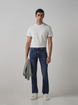 Mufti - Men Indigo Cotton Blend Solid Jeans