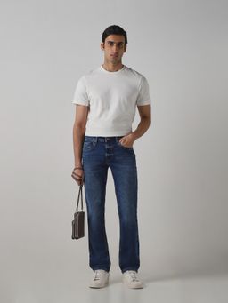 Mufti - Men Indigo Cotton Blend Solid Jeans