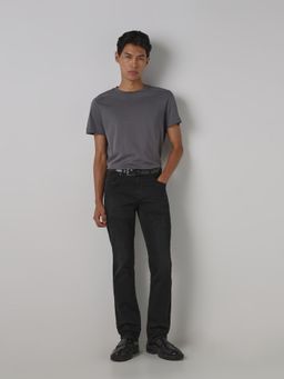 Mufti - Men Black Cotton/Elastane Solid Jeans