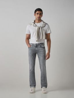 Mufti - Men Grey Cotton Blend Solid Jeans