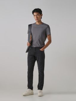 Mufti - Men Black Cotton Blend Solid Jeans