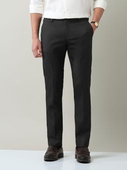 AD By Arvind - Men Black Polyester Solid Trouser