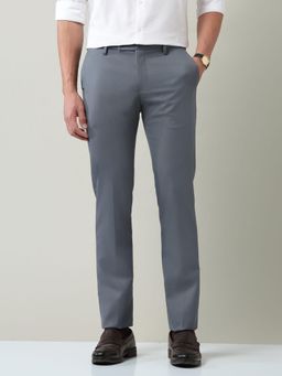 AD By Arvind - Men Blue Polyester Solid Trouser