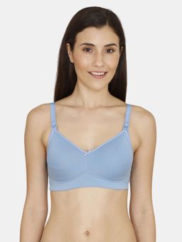 Zivame - Double Layered Non Wired 3/4th Coverage Maternity/nursing Bra - Blue
