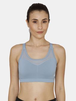 Zivame - Zelocity Padded Back Sports Bra - Blue