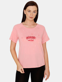 Zivame - Sleepy Owl Cotton Top - Pink