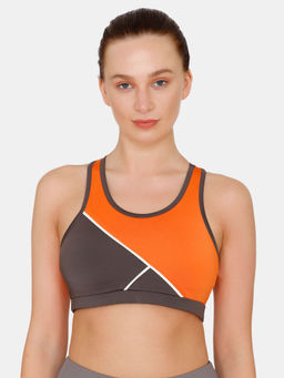 Zivame - Zelocity Sports Bra With Removable Padding - Orange
