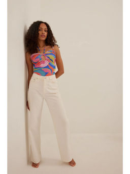 NA-KD - Halter Neck Mesh Body-swirl Print