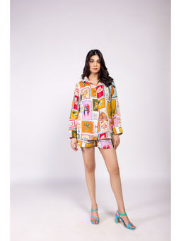 Poppi - Multi-Color Stamp Printed Co-Ord (Set of 2)