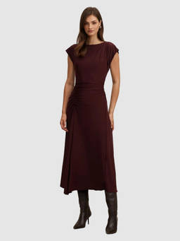 Forever New - Brown Solid Polyester A-Line Dress