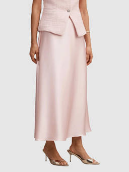 Forever New - Pink Solid Polyester A-Line Skirt