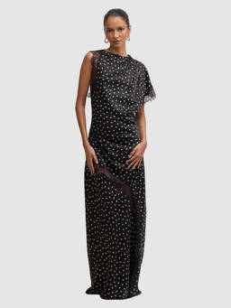 Forever New - Black Polka Dots Viscose Bodycon Dress