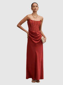 Forever New - Red Self Design Polyamide Bodycon Dress