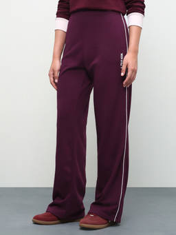 U.S. POLO ASSN. - Purple Solid Cotton Straight Trouser