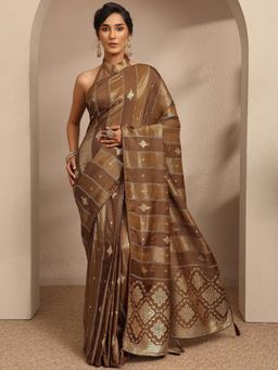 Libas - Womens Woven Design Silk Blend Saree with Unstitched Blouse