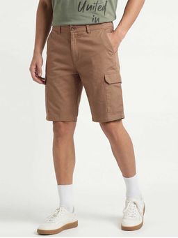 United Colors of Benetton - Brown Solid Cotton/Elastane Regular Shorts