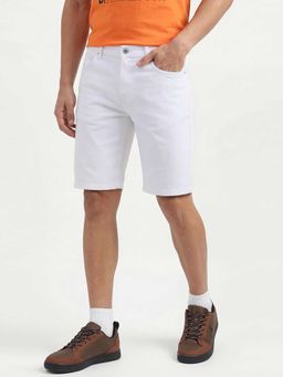 United Colors of Benetton - White Solid Cotton/Elastane Regular Shorts
