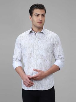 Giordano - Olive Printed Satin Slim Shirt