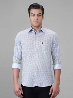Giordano - Brown Printed Satin Slim Shirt
