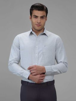 Kenneth Cole - Grey Self Design Viscose Blend Slim Shirt
