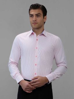 Kenneth Cole - Red Stripes Cotton Blend Slim Shirt