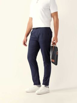 The Bear House - Blue Checks Polyester Regular Trouser