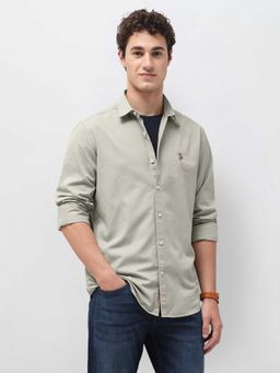 U.S. Polo Assn. Denim Co. - Brown Solid Cotton Regular Shirt