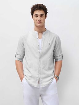 U.S. Polo Assn. Denim Co. - Grey Stripes Cotton Regular Shirt