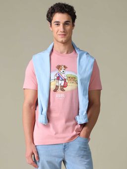 U.S. Polo Assn. Denim Co. - Pink Printed Cotton Slim T-Shirt
