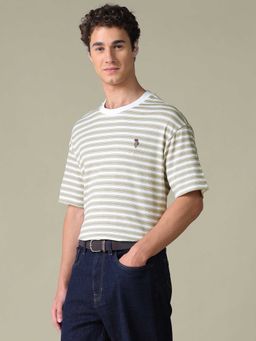 U.S. Polo Assn. Denim Co. - Brown Stripes Cotton Relaxed T-Shirt