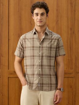 U.S. POLO ASSN. - Brown Checks Cotton Regular Shirt