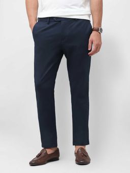 U.S. POLO ASSN. - Blue Solid Modal Slim Trouser