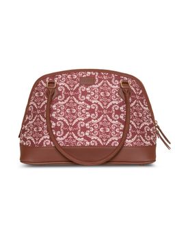 Zouk - Womens Handcrafted Vegan Printed Maroon Jaali Dome Shaped Bag