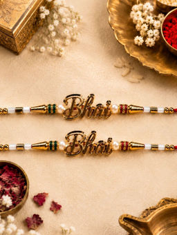 VIRAASI - Set Of 2 Bhai Rakhi And Greeting Card