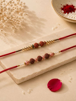 VIRAASI - Elegant Set Of Two Rudraksha Rakhis