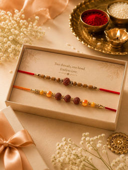 VIRAASI - Traditional Pair Of Rudraksha Rakhis