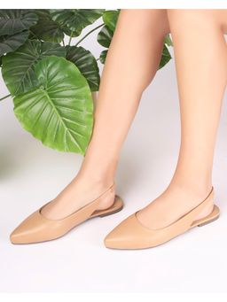 T.ELEVEN - Women Pointed-Toe Slip-On Mules-Beige