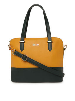 KLEIO - Pu Leather Twin Colour Hand Bag Purse for Girls Women Ladies (Ho9003Kl-Mudg)