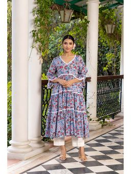 Naseebo - Blue Petal Kurta With Pant