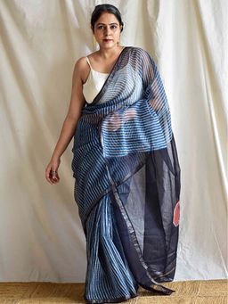Sundarii - Dhaari - Dabu Kota Doria Saree Without Blouse