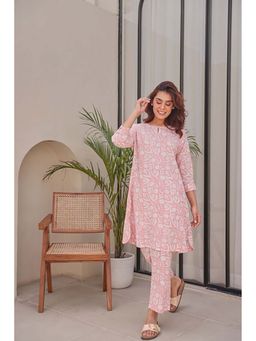 EKOHUM - Pink Floral Printed Cotton Co-Ord Set